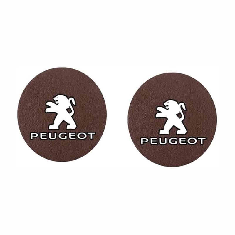 2 Stück Auto Untersetzer, für Peugeot 107 108 206 206CC 207 207CC 208 208CC rutschfest Anti-Staub Isolierte Untersetzer Auto Getränkehalter Matte Auto Deko Zubehör,B von BUVBRJDR