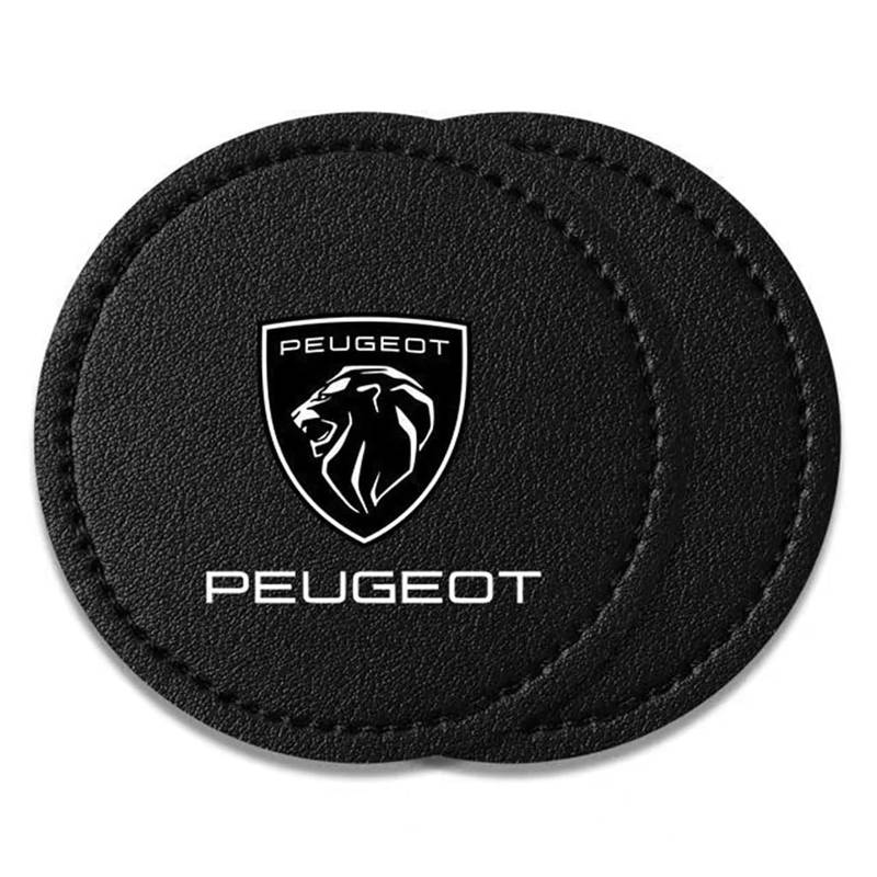 2 Stück Auto Untersetzer, für Peugeot Partner 2008-2018/Peugeot Partner 2019-2023 rutschfest Anti-Staub Isolierte Untersetzer Auto Getränkehalter Matte Auto Deko Zubehör,C von BUVBRJDR