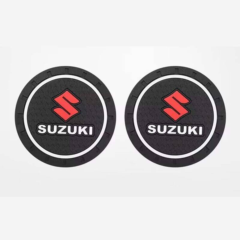 2 Stück Auto Untersetzer, für Suzuki S-Cross SX4 Swift Jimny rutschfest Anti-Staub Isolierte Untersetzer Auto Getränkehalter Matte Auto Deko Zubehör von BUVBRJDR