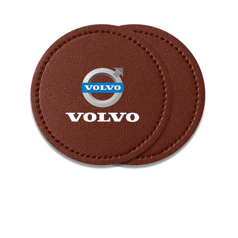 2 Stück Auto Untersetzer, für Volvo S40 2000-2025 rutschfest Anti-Staub Isolierte Untersetzer Auto Getränkehalter Matte Auto Deko Zubehör,B von BUVBRJDR