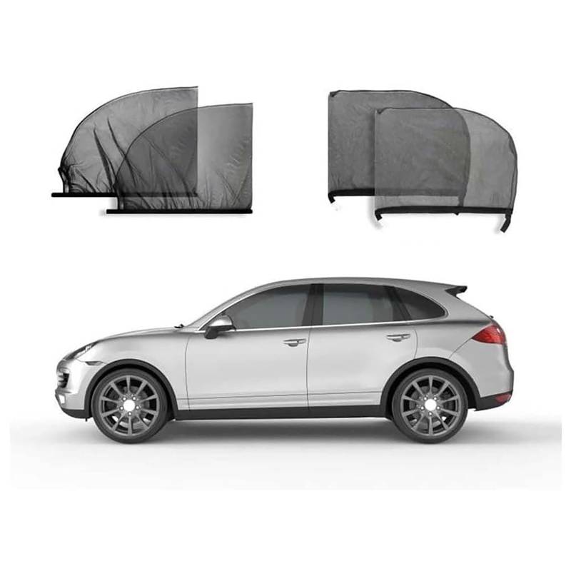 Auto Seitenfenster Sonnenschutz, für Tesla Model Y 2020-2024 Atmungsaktiv Sonnenschutz Seitenscheibe Hitzereduktion Verdunkelung Vorhang Sichtschutz,C von BUVBRJDR