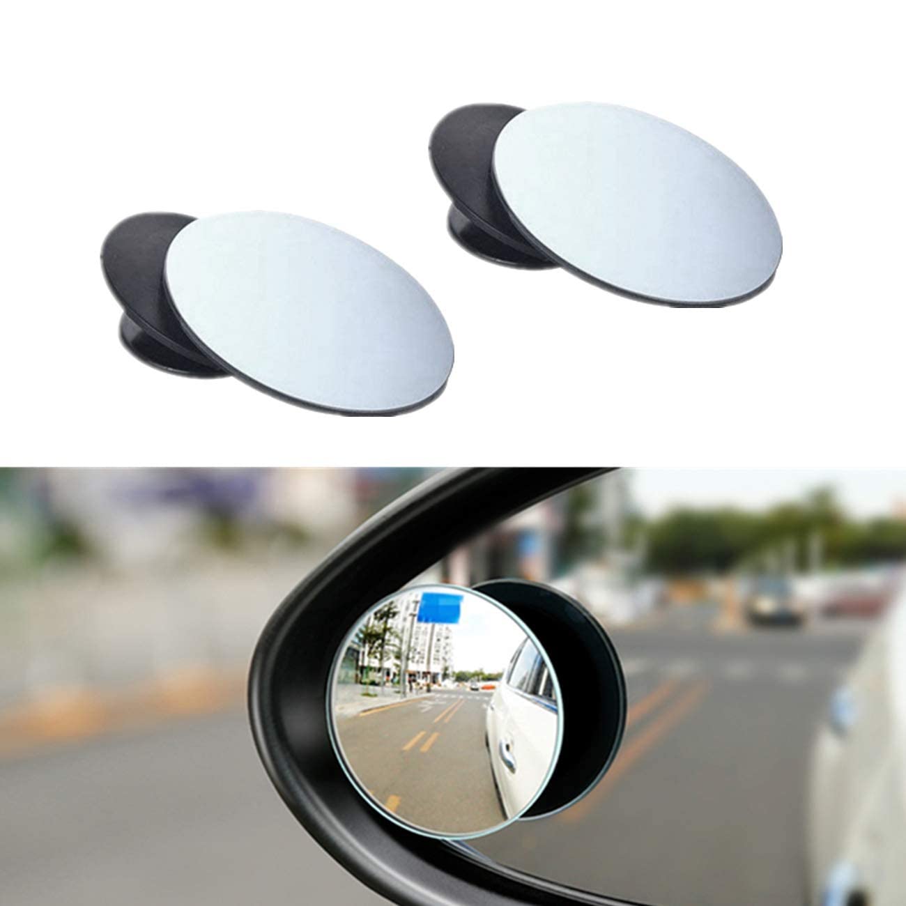 BUYGOO 2PCS Auto Rückspiegel Regenschutzfolie Toter Winkel Spiegel Totwinkel Spiegel Autospiegelfolie Auto 360 Grad Rotation verstellbar Weitwinkelspiegel Selbstklebende Blindspiegel für Autospiegel von BUYGOO