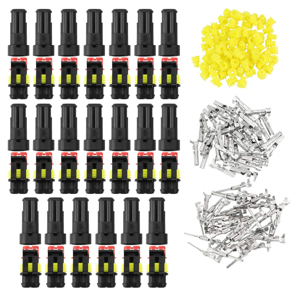 BUZIFU 20 Sets wasserdichter Stecker, 2-poliger elektrischer Terminal-Drahtverbinder IP67 AMP PA66 Nylon 12 V 1,5 mm Auto Elektrischer Stecker Stecker Terminal Stecker Netzstecker für Auto Motorrad BUZIFU 20 Sets wasserdichter Stecker, 2-poliger elektrischer Terminal-Drahtverbinder IP67 AMP PA66 Nylon 12 V 1,5 mm Auto Elektrischer Stecker Stecker Terminal Stecker Netzstecker für Auto Motorrad von BUZIFU