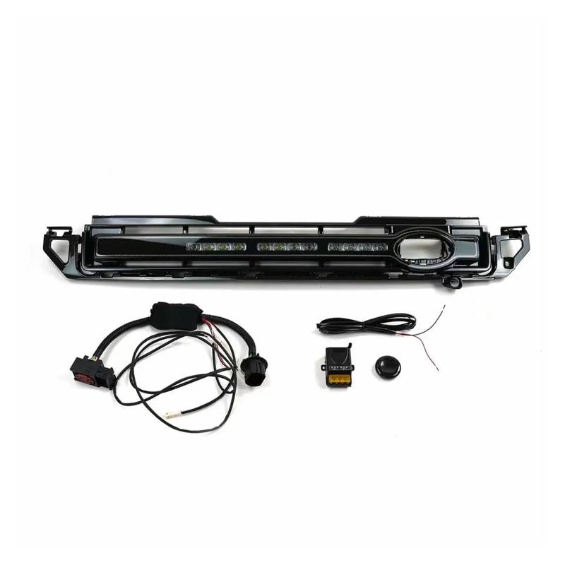 Auto Belüftung Front Stoßstange Grill Mesh Mit Led Dynamische Lichter Kompatibel for Land Rover Defender 90 110 130 2020-2022 auto Zubehör (Color : Style 2) von BUniq