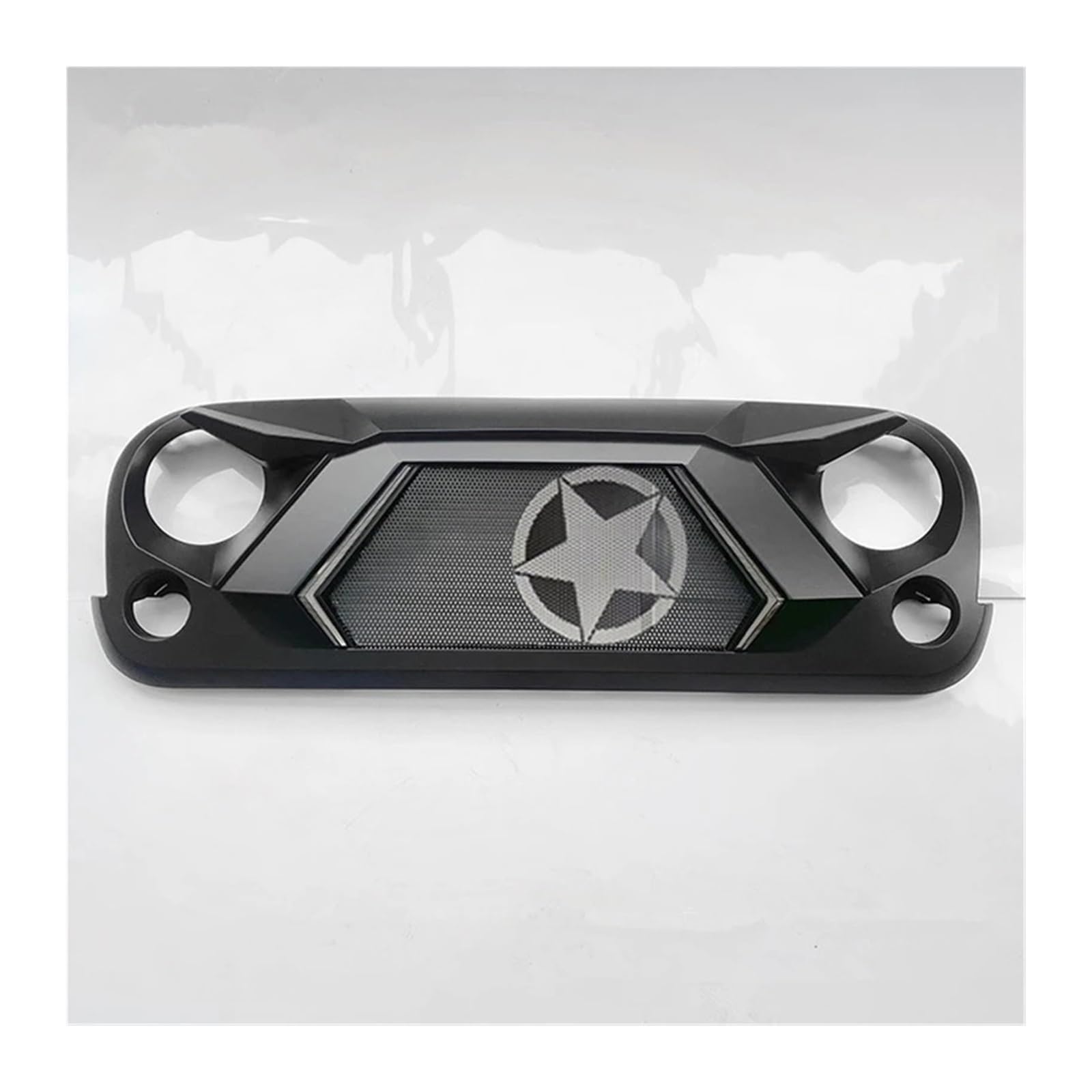 Kompatibel for Jeep Wrangler JK 2007 08 09 10 11 2012 13 14 15 16 2017 Autoverkleidung Mesh Tuning Teile Body Kit Frontstoßstangengrill Racing Grill (Color : LED C style) von BUniq