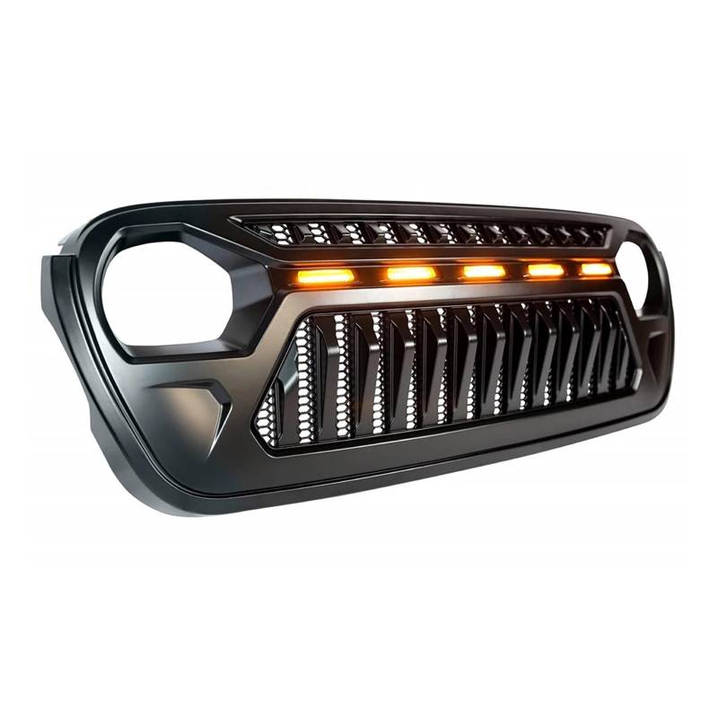 Kompatibel for Jeep Wrangler JL, kompatibel for Gladiator JT 2018–2021, Zubehör, Offroad-Stoßstangengrill mit leichtem Frontgrill, Netzgrill, Renngrills von BUniq