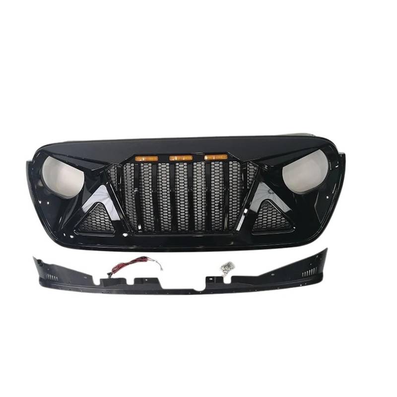 Kompatibel for Jeep Wrangler JL JT for 2018-2022 Autoteile Frontstoßstange SHARK LED-Gitter Außenzubehör Einsatzmasken-Grill von BUniq