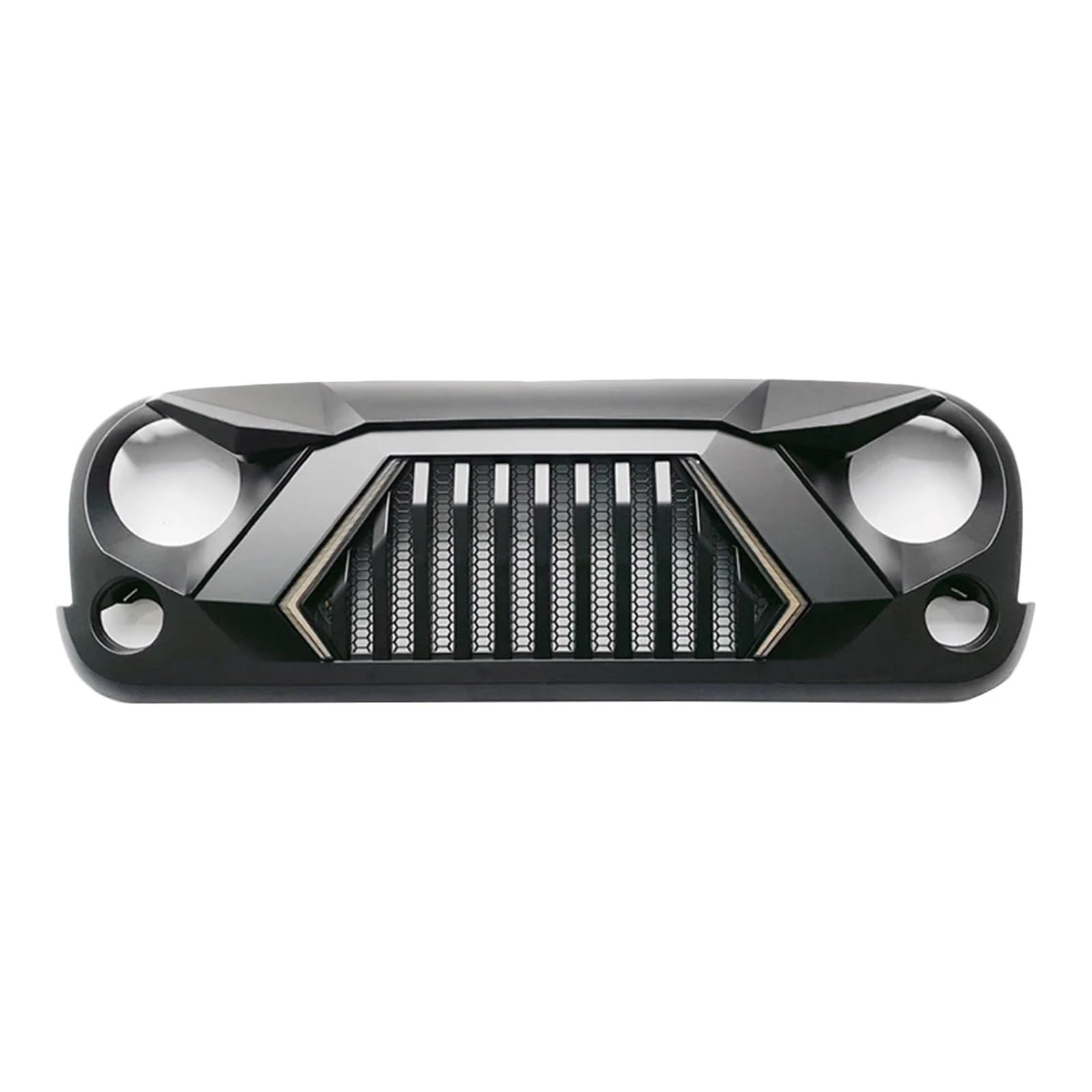Modifizierter Kühlergrill, kompatibel mit Jeep Wrangler JK 2007–2017, ABS-Netzgrills, Upgrade der oberen Gitter-Frontstoßstangenabdeckung mit DRL-Licht Modifizierter Kühlergrill, kompatibel mit Jeep Wrangler JK 2007–2017, ABS-Netzgrills, Upgrade der oberen Gitter-Frontstoßstangenabdeckung mit DRL-Licht von BUniq