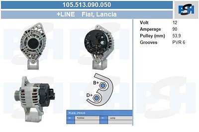 Bv Psh Generator [Hersteller-Nr. 105.513.090.050] für Fiat, Lancia von BV PSH