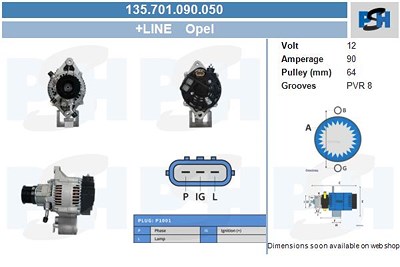 Bv Psh Generator [Hersteller-Nr. 135.701.090.050] für Opel von BV PSH