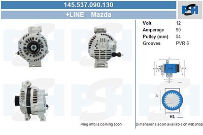 Bv Psh Generator [Hersteller-Nr. 145.537.090.130] für Mazda von BV PSH