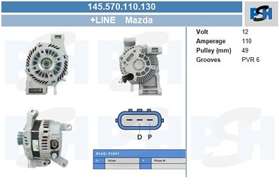 Bv Psh Generator [Hersteller-Nr. 145.570.110.130] für Mazda von BV PSH