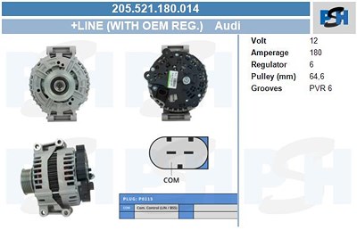 Bv Psh Generator [Hersteller-Nr. 205.521.180.014] für Audi von BV PSH