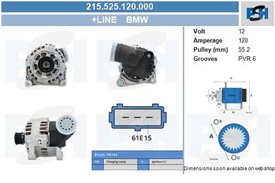 Bv Psh Generator [Hersteller-Nr. 215.525.120.000] für BMW von BV PSH