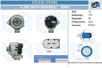Bv Psh Generator [Hersteller-Nr. 215.536.170.004] für BMW von BV PSH