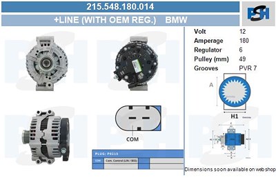 Bv Psh Generator [Hersteller-Nr. 215.548.180.014] für BMW von BV PSH