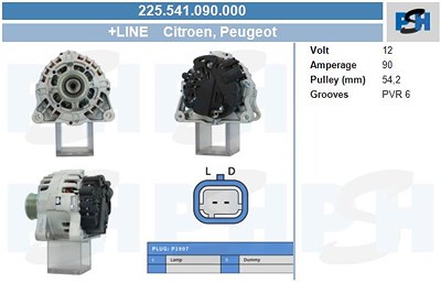 Bv Psh Generator [Hersteller-Nr. 225.541.090.000] für Citroën, Peugeot von BV PSH