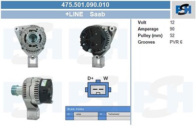 Bv Psh Generator [Hersteller-Nr. 475.501.090.010] für Saab von BV PSH