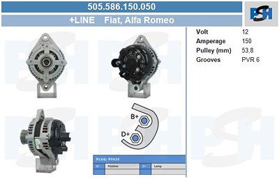 Bv Psh Generator [Hersteller-Nr. 505.586.150.050] für Alfa Romeo, Fiat von BV PSH