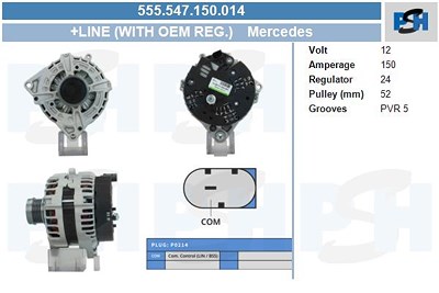Bv Psh Generator [Hersteller-Nr. 555.547.150.014] für Mercedes-Benz von BV PSH