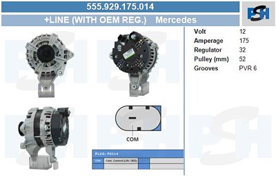 Bv Psh Generator [Hersteller-Nr. 555.929.175.014] für Mercedes-Benz von BV PSH