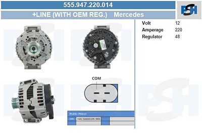 Bv Psh Generator [Hersteller-Nr. 555.947.220.014] für Mercedes-Benz von BV PSH
