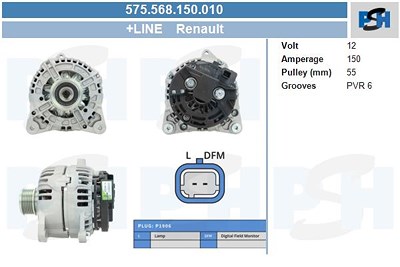 Bv Psh Generator [Hersteller-Nr. 575.568.150.010] für Dacia, Renault von BV PSH