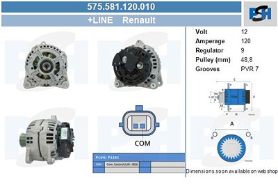 Bv Psh Generator [Hersteller-Nr. 575.581.120.010] für Renault von BV PSH