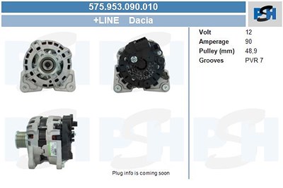 Bv Psh Generator [Hersteller-Nr. 575.953.090.010] für Dacia, Renault von BV PSH