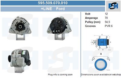 Bv Psh Generator [Hersteller-Nr. 595.509.070.010] für Ford von BV PSH