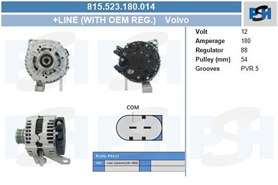 Bv Psh Generator [Hersteller-Nr. 815.523.180.014] für Volvo von BV PSH