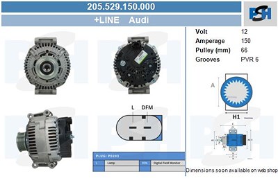 Bv Psh Generator [Hersteller-Nr. 205.529.150.000] für Audi von BV PSH