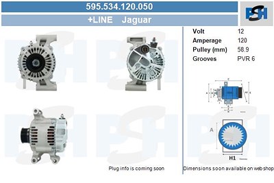 Bv Psh Generator [Hersteller-Nr. 595.534.120.050] für Jaguar von BV PSH