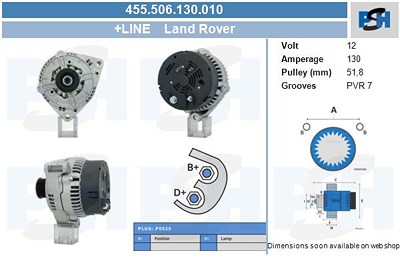 Bv Psh Generator [Hersteller-Nr. 455.506.130.010] für Land Rover von BV PSH