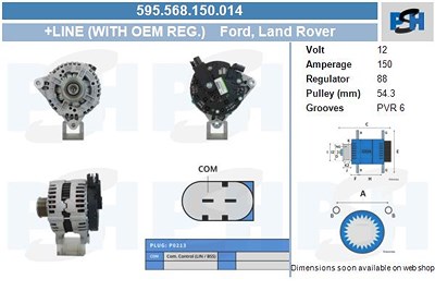 Bv Psh Generator [Hersteller-Nr. 595.568.150.014] für Ford, Land Rover von BV PSH