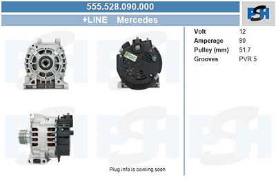 Bv Psh Generator [Hersteller-Nr. 555.528.090.000] für Mercedes-Benz von BV PSH