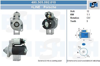 Bv Psh Starter [Hersteller-Nr. 480.505.092.010] für Porsche von BV PSH