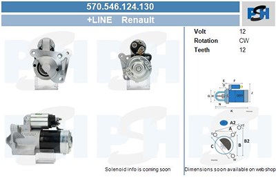 Bv Psh Starter [Hersteller-Nr. 570.546.124.130] für Renault von BV PSH