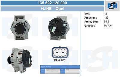 Bv Psh Generator [Hersteller-Nr. 135.592.120.000] für Chevrolet, Opel, Saab von BV PSH