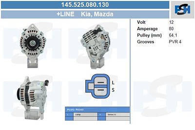 Bv Psh Generator [Hersteller-Nr. 145.525.080.130] für Mazda von BV PSH