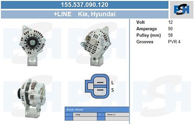 Bv Psh Generator [Hersteller-Nr. 155.537.090.120] für Hyundai, Kia von BV PSH