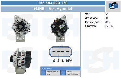 Bv Psh Generator [Hersteller-Nr. 155.563.090.120] für Hyundai, Kia von BV PSH
