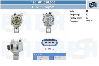 Bv Psh Generator [Hersteller-Nr. 195.561.080.050] für Lexus von BV PSH