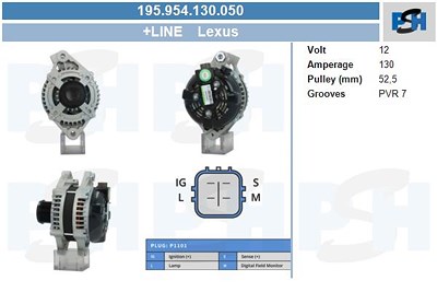 Bv Psh Generator [Hersteller-Nr. 195.954.130.050] für Lexus von BV PSH