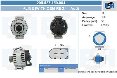 Bv Psh Generator [Hersteller-Nr. 205.527.150.004] für Audi von BV PSH