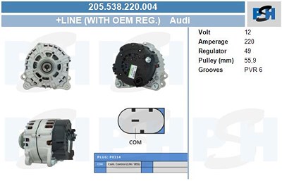 Bv Psh Generator [Hersteller-Nr. 205.538.220.004] für Audi von BV PSH