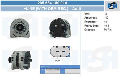 Bv Psh Generator [Hersteller-Nr. 205.554.180.014] für Audi, VW von BV PSH