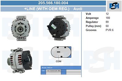 Bv Psh Generator [Hersteller-Nr. 205.566.180.004] für Audi von BV PSH