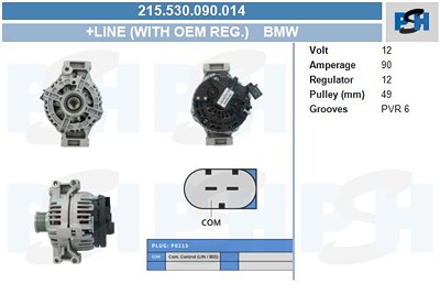 Bv Psh Generator [Hersteller-Nr. 215.530.090.014] für BMW von BV PSH