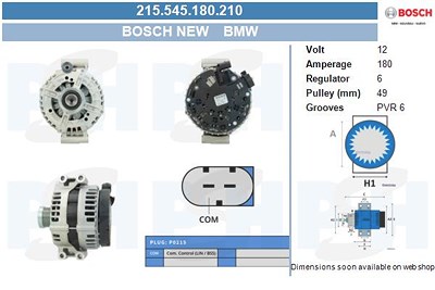 Bv Psh Generator [Hersteller-Nr. 215.545.180.210] für BMW von BV PSH